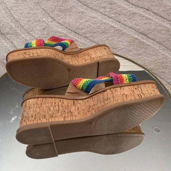 Jessica Simpson Multi Rainbow Ediza Crochet Platform - Picture 6 of 7